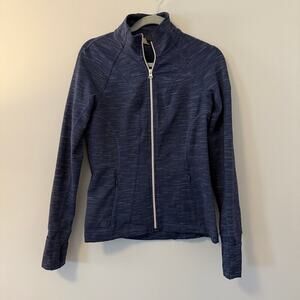 ATHLETA Striated Hope Jacket Full Zip Heather Blue Size Small